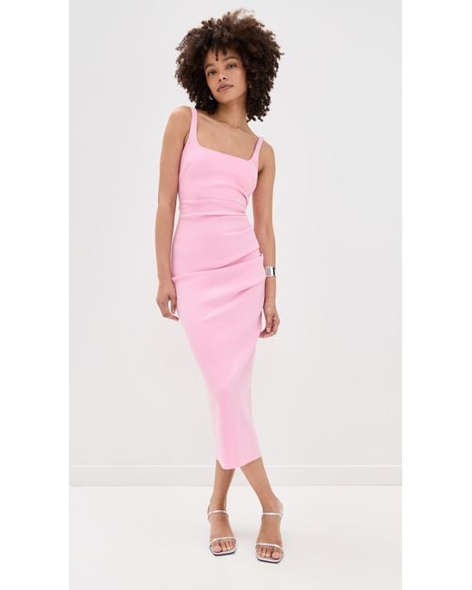 light pink floor length dress Baby Pink Long Satin Off Shoulder Bridesmaid Dresses main image 1