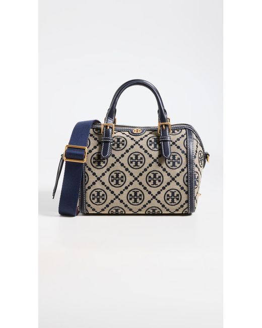 Tory Burch Suede T Monogram Jacquard Barrel Bag in Blue Lyst Australia