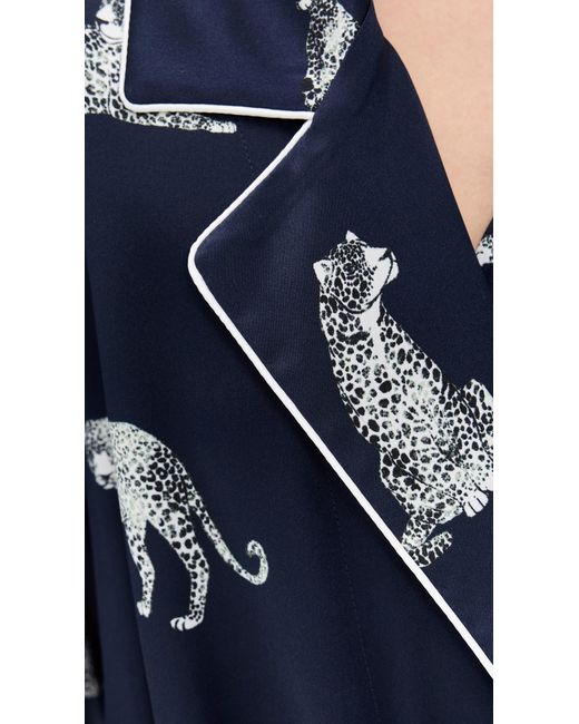 Petite Plume Blue Silk Panthere De Nuit Robe