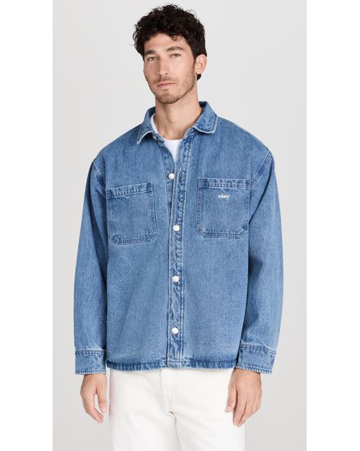 Obey Blue Winston Shirt Jacket for men