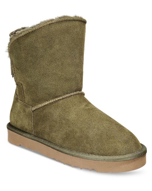 Style & Co. Green Teenyy Suede Faux Fur Lined Winter Boots