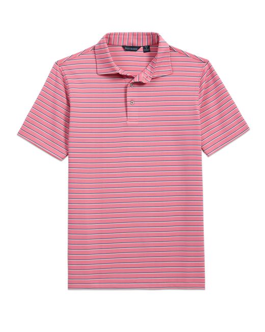 Scott Barber Pink Shaded Stripe Tech Polo for men