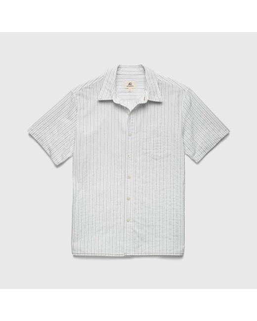 Surfside Supply White Joseph Crinkle Stripe Shirt for men