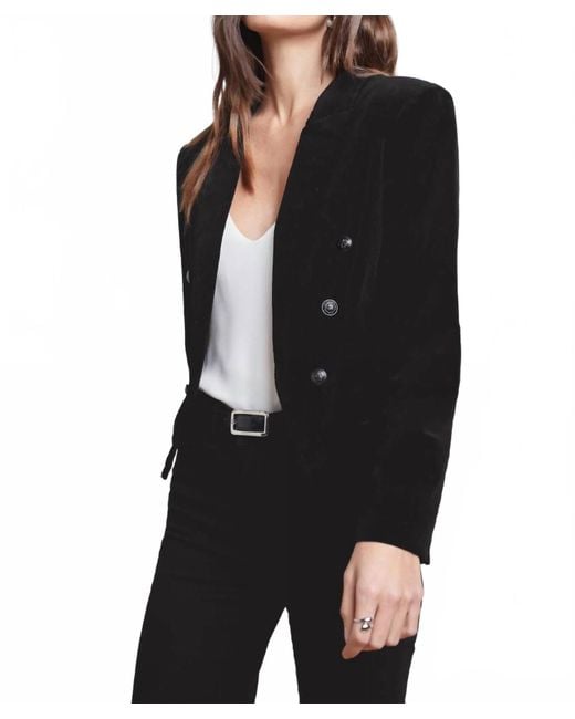 L'Agence Black Wayne Cropped Double Breasted Jacket