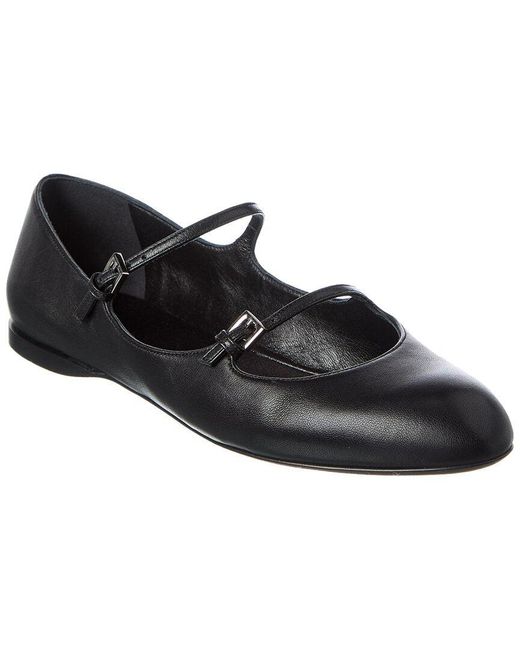 Max Mara Black Circus Leather Flat