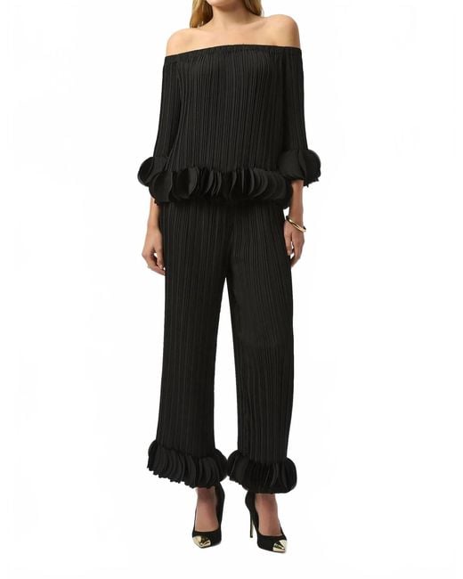 Joseph Ribkoff Black Joa Ruffle Pants