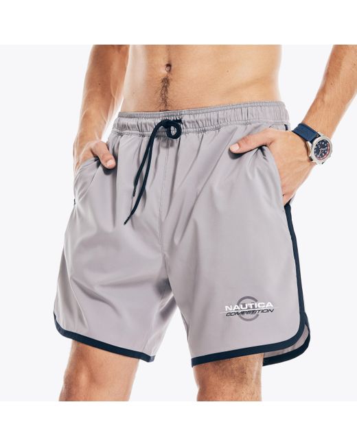 Nautica Gray Competition Sustainably Crafted 7" Lined Short for men