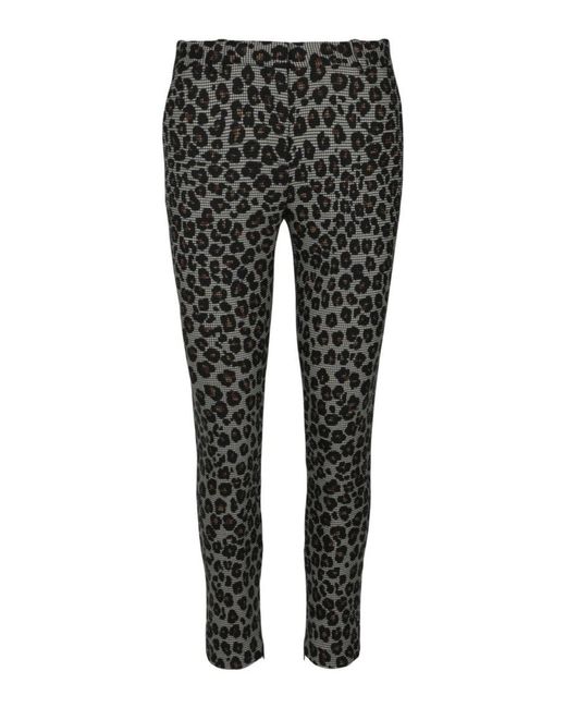 Versace Black Animal Printed Wool Blend Pants