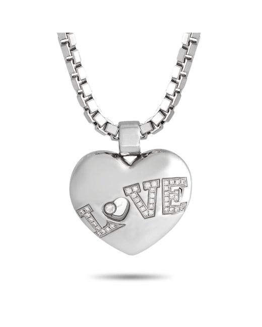 Chopard Metallic Happy Diamond 18k Gold 0.25ct Diamond Heart Pendant Necklace Ch01-030624