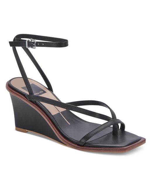 Dolce Vita Metallic Gemini Leather Ankle Strap Wedge Sandals