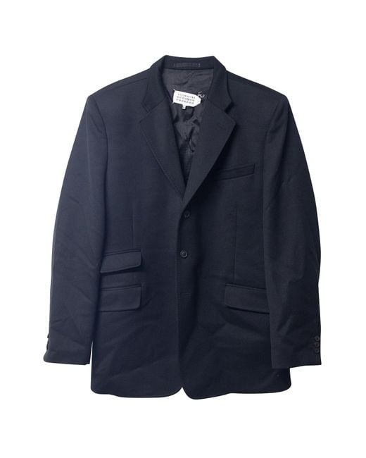 Maison Margiela Blue Shoulder-Padded Blazer for men