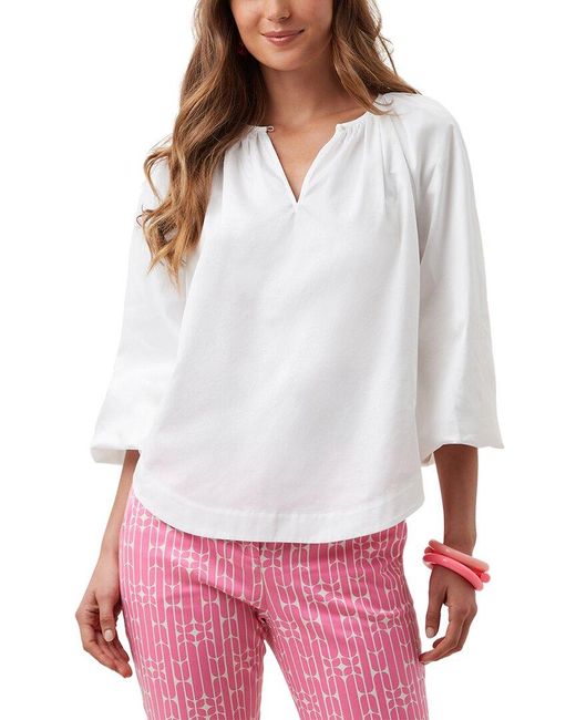 Trina Turk White Relaxed Fit Adina 2 Top