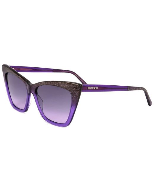 Jimmy Choo Purple Lucine 55mm Polarized Sunglasses