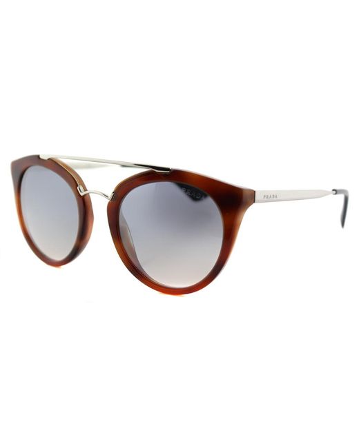 Prada Cinema Pr 23ss Use5r0 Round Sunglasses in Brown | Lyst