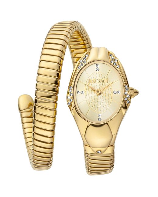 Just Cavalli Metallic Glam Chic Snake Gold Dial Watch