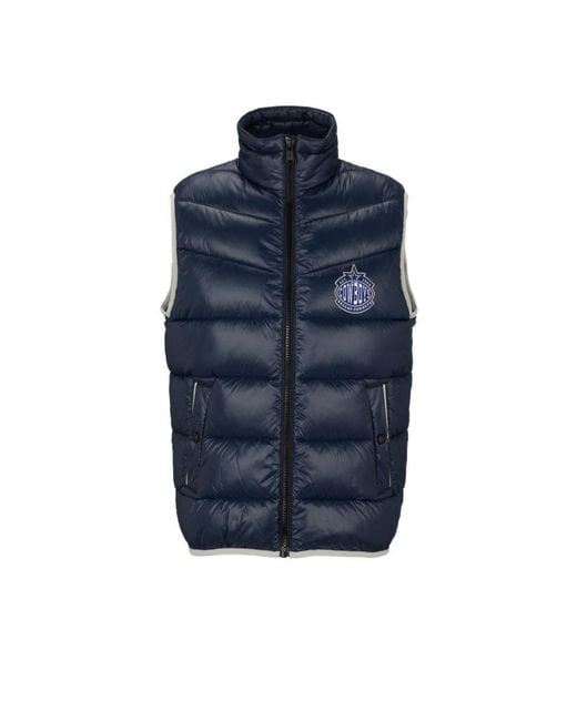 Boss Blue X Nfl Water-repellent Padded Gilet With Collaborative Branding for men