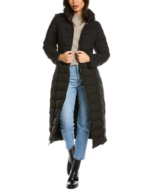 Nautica Synthetic Maxi Stretch Puffer Jacket in Black Lyst