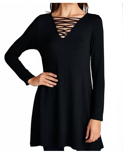 Emerald Collection Black Criss Cross Tunic