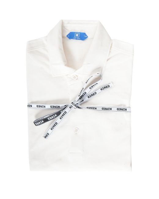 Kiton White Kired Posi Short Sleeve Quarter Button Polo Shirt for men