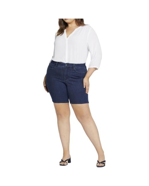 NYDJ Blue Plus Ella Split Hem Denim Denim Shorts