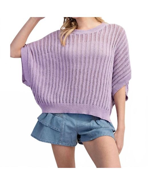 Eesome Purple Spring Dolman Top