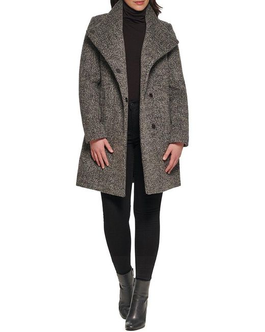 Kenneth Cole Gray Wool-blend Coat