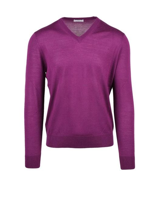 Ballantyne Purple V-Neck Pullover for men