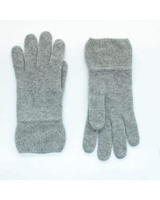Portolano Blue Cashmere Gloves With Stitched Cuff