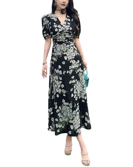 wrap midi cocktail dress Baltic Born Womens Latonya Faux Wrap Dress | Green Multi