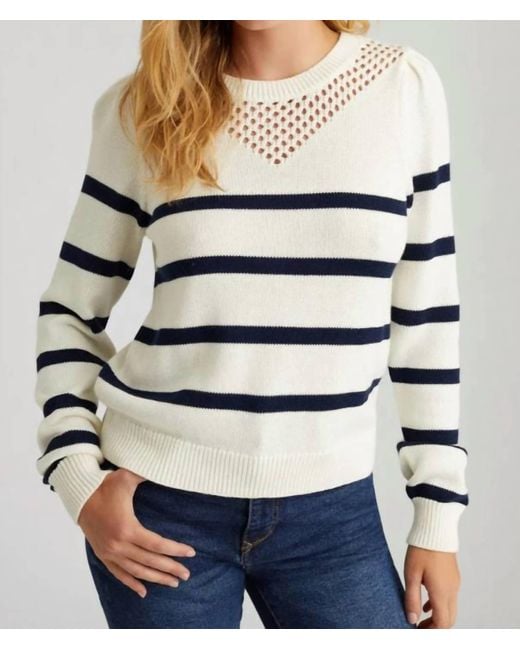 525 America Gray Lucy Stripe Sweater