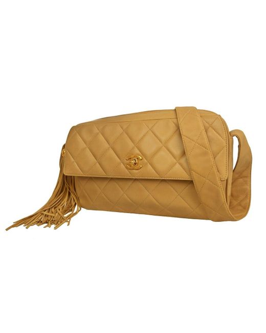 Chanel Natural Matelassé Leather Shoulder Bag (pre-owned)