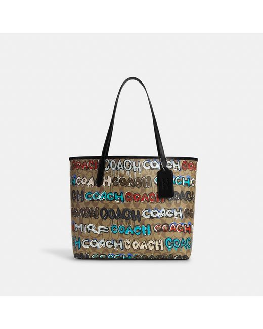 Coach Outlet Black Coach X Mint + Serf City Tote In Signature Canvas