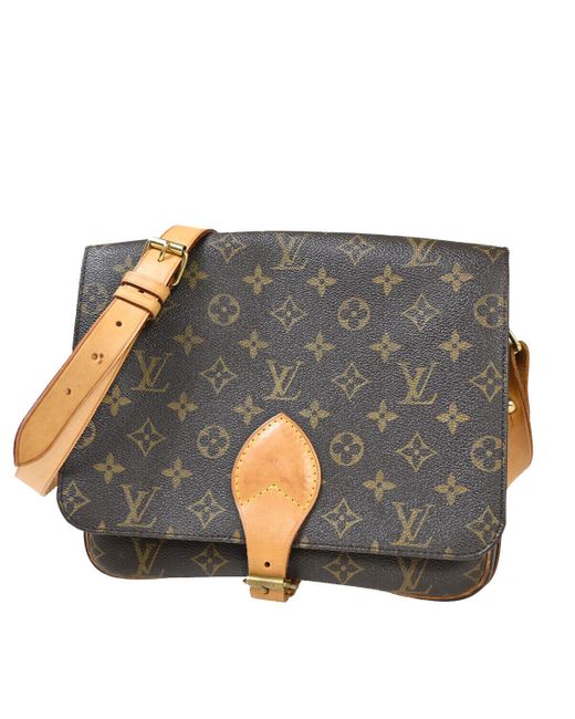 Louis Vuitton Gray Cartouchiere Canvas Handbag (pre-owned)