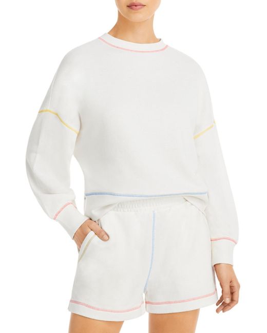 Rails Alice Rainbow Stitch Crewneck Sweatshirt in White | Lyst