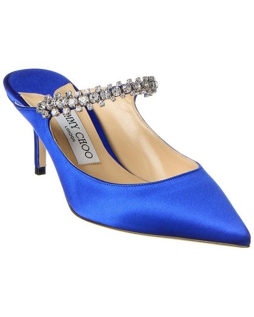 Jimmy Choo Blue Bing 65 Satin Mule
