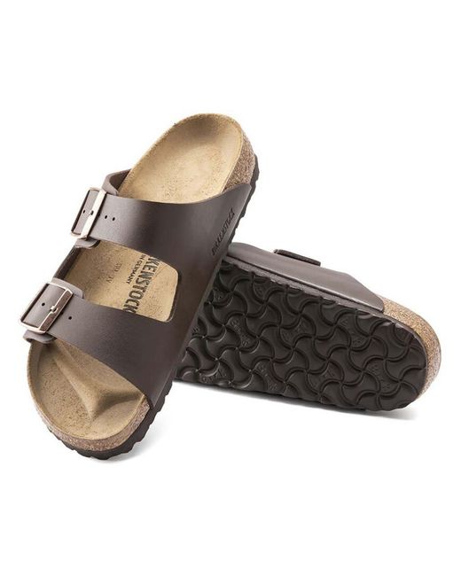 Birkenstock Brown Arizona Bs Leather Slip On Footbed Sandals