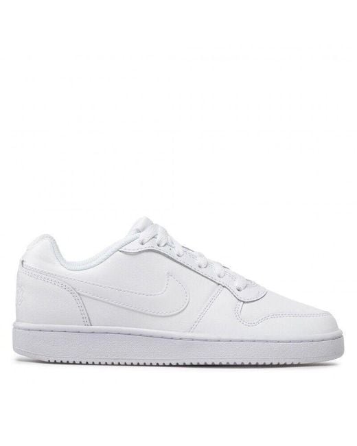 Nike White Ebernon Low Aq1779-100 Leather Low Top Running Shoes Clk524
