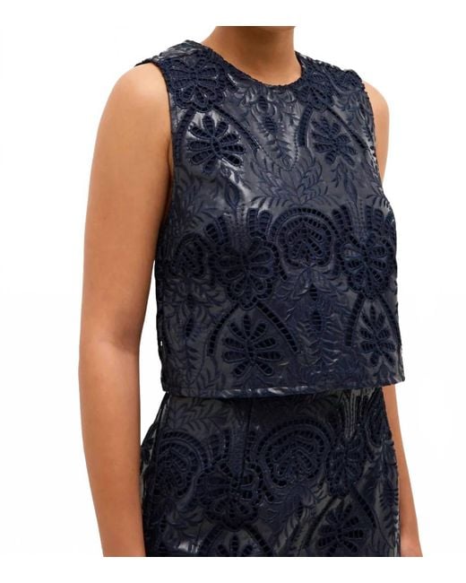 Marie Oliver Blue Davis Shell Top