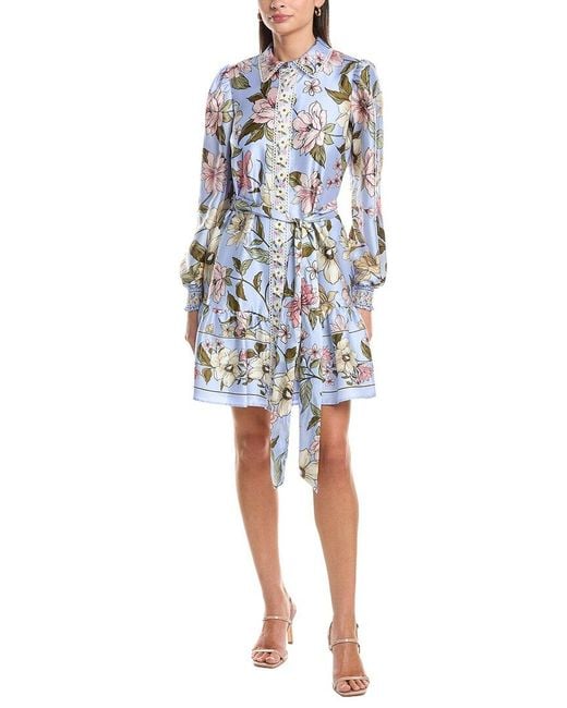 Anne Klein Women's White Tiered Shirtdress