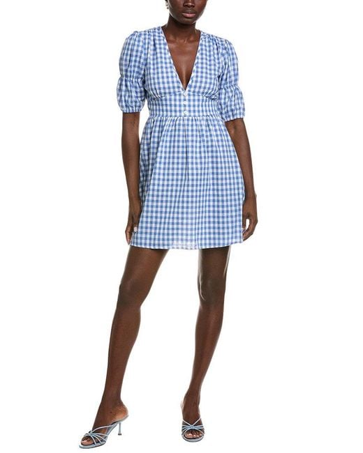IPPONELLI Blue Gingham Mini Dress
