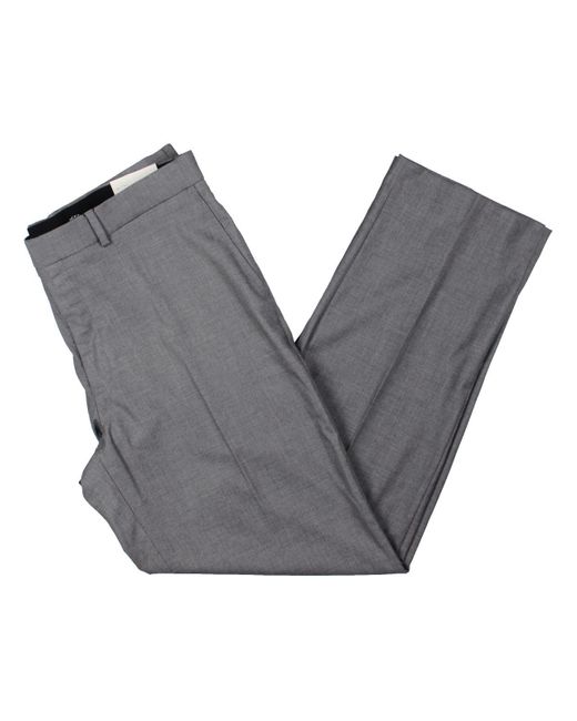 Dockers Gray Straight Fit Flat Front Trouser Pants
