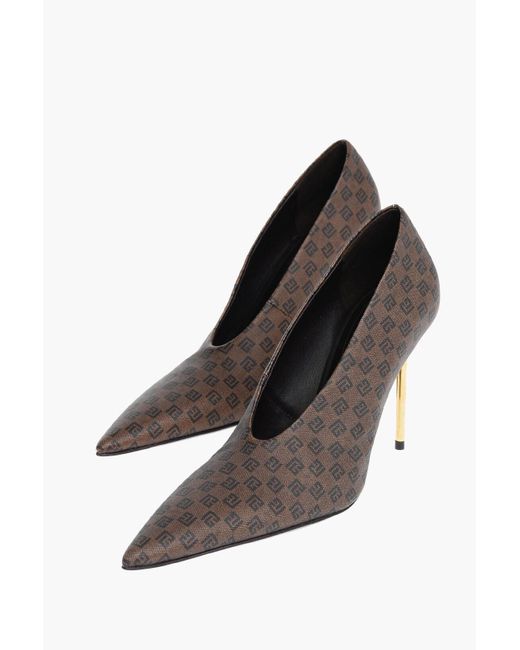 Balmain Black Monogrammed Pumps With Stiletto Heel