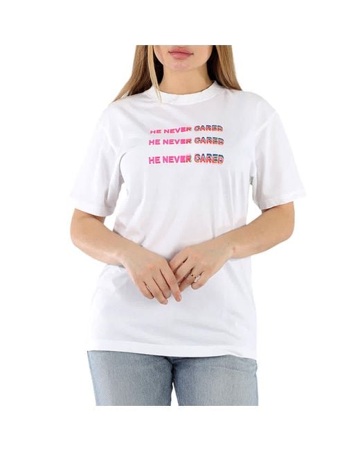 Marcelo Burlon White He Never Cared T-shirt