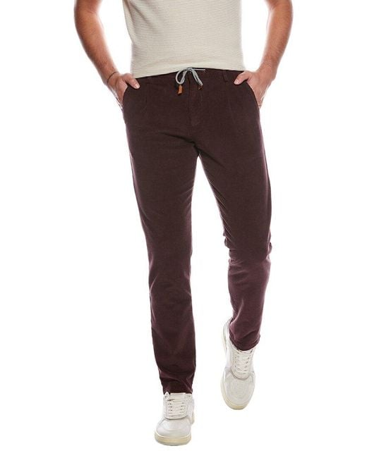 Eleventy Red Corduroy Jogger for men