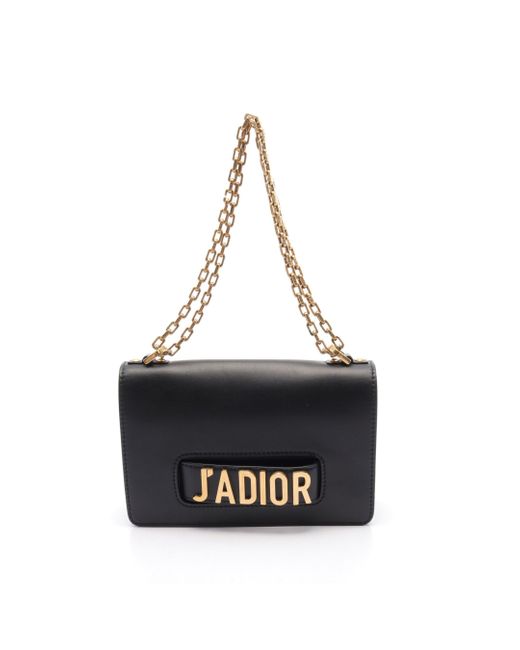 Dior Black J'adior W Chain Shoulder Bag Leather