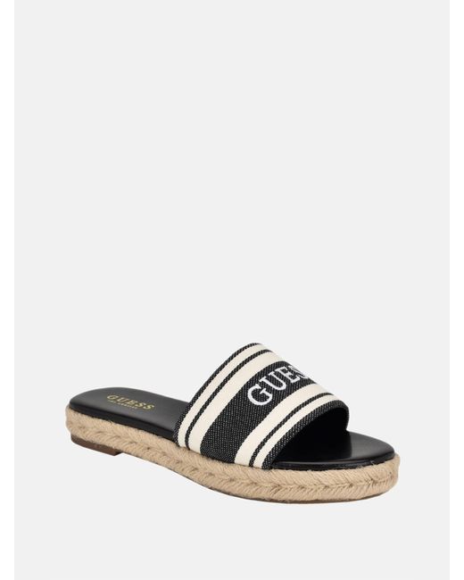Guess Factory Black riggs Espadrille Slides