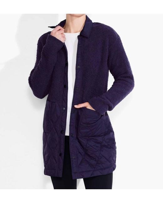 NIC+ZOE Blue Quilted Mix Media Coat