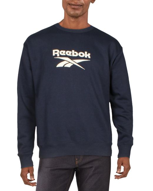 Reebok Blue Logo Crewneck Sweatshirt for men