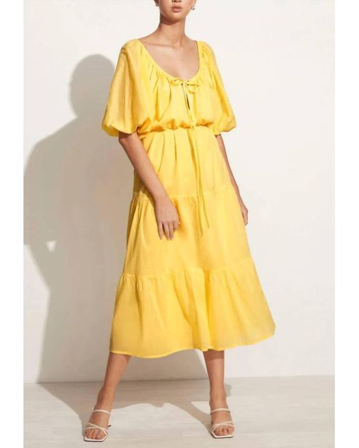Faithfull The Brand Yellow Marloe Maxi Dress