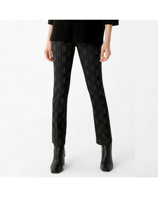 Lisette Black Truro Stripe Pant 31" Slim Pant W/piping